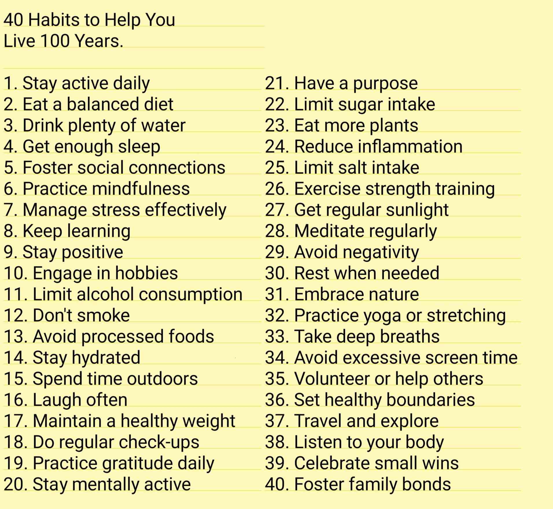 นิสัยที่จะช่วยให้คุณมีอายุยืน